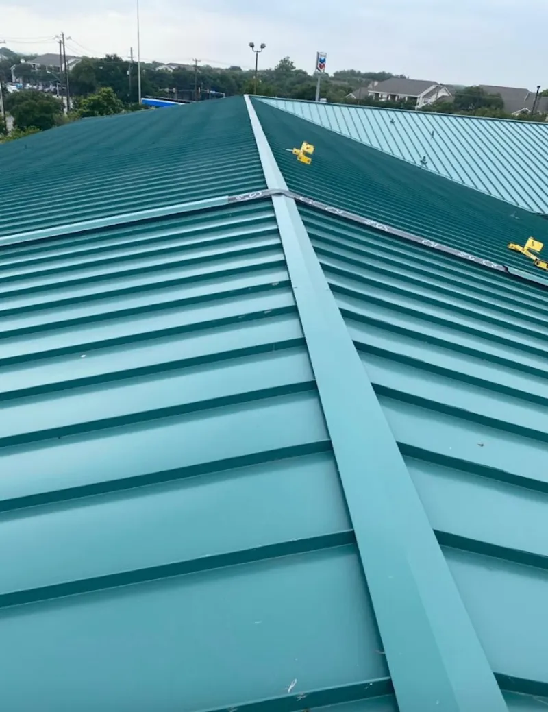 Green commercial metal roof ridge and valley for Metal Roof Repair in Bushkill